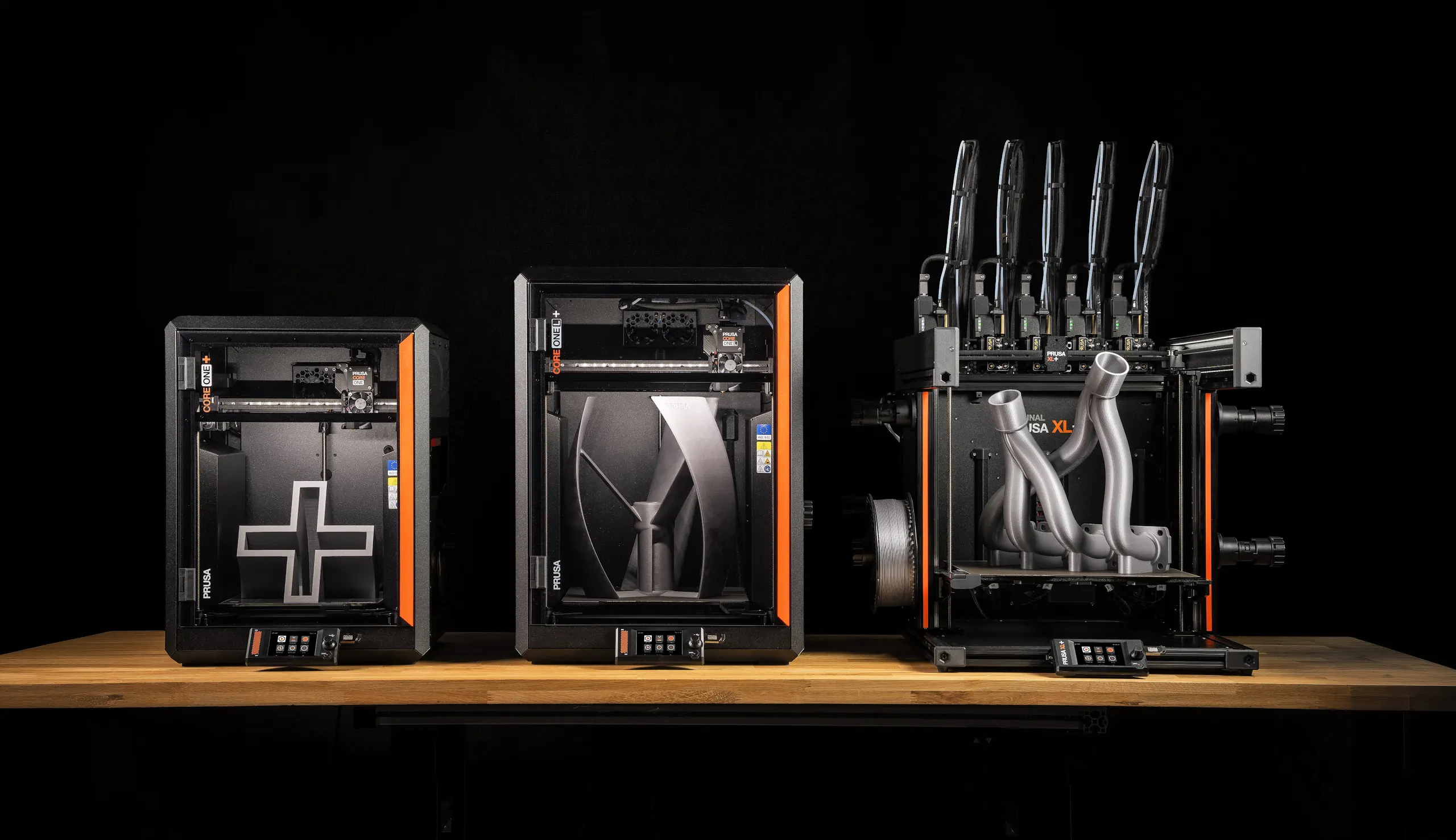 ツールヘッドを1基・2基・5基に構成したPrusa XL+